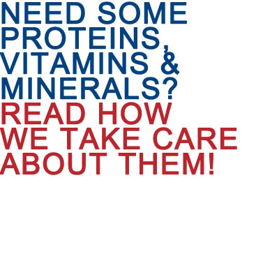 Need some proteins, vitamins & minerals? Read how we take care about this!